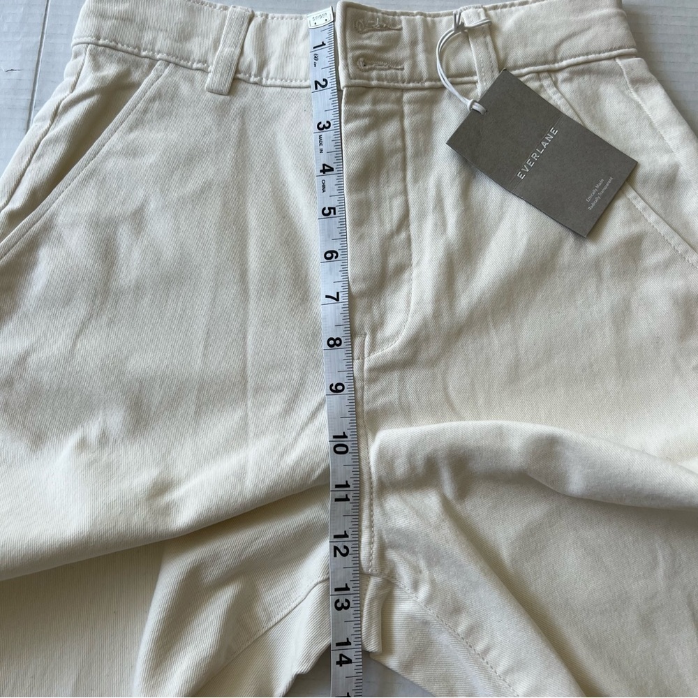 NWT Everlane Organic Cotton Wide Leg Cropped Pant Bone White 2 - Picture 12 of 16